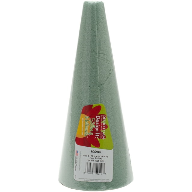 FloraCraft Floral Dry Foam Cone 3.8 inch x 8.8 inch Green