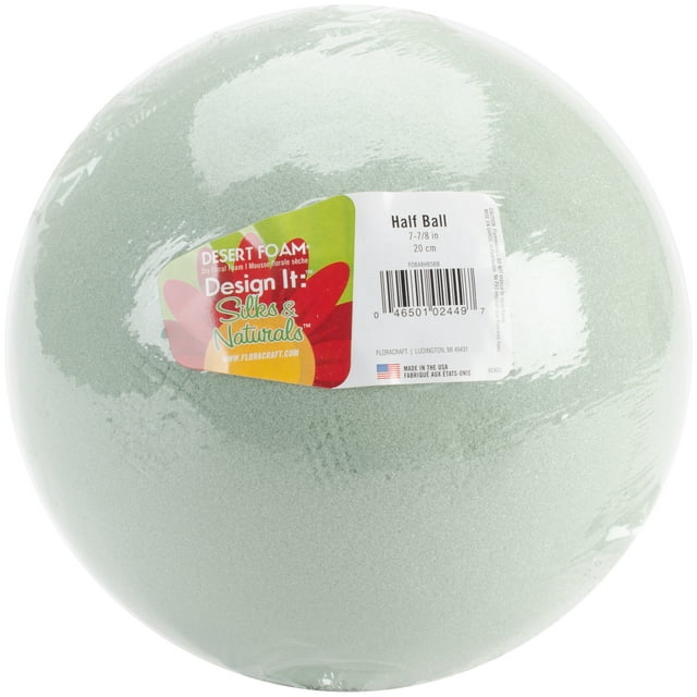 FloraCraft Floral Dry Foam Half Ball 3.9 inch x 7.9 inch Green