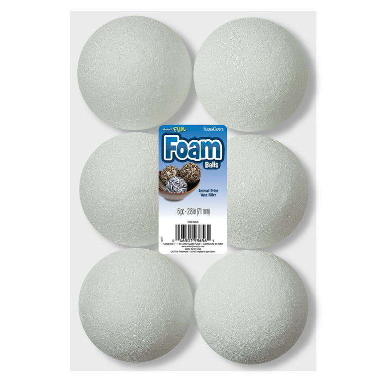 FloraCraft Foam Ball - Smooth - 3-inch - 6 Piece