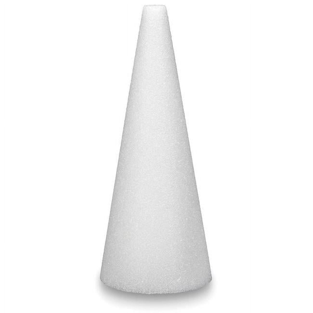 96 Wholesale 2 Piece Craft Foam Cone White Styrofoam 5.6x3.5 Inches - at 
