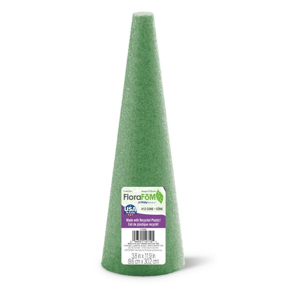FloraCraft Foam Cone 3.8 inch x 11.8 inch Green