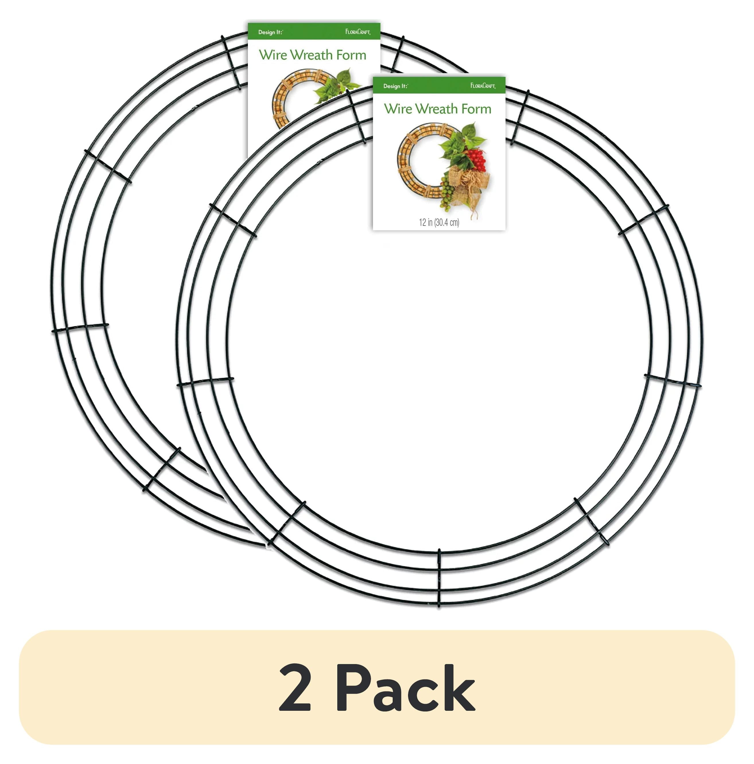 (2 pack) FloraCraft SimpleStyle 12 inch Wire Wreath, Green, 13 Gauge