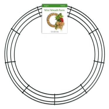 FloraCraft SimpleStyle 12 inch Wire Wreath, Green, 13 Gauge