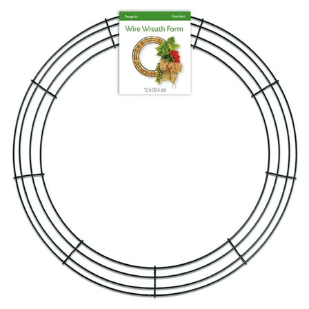 FloraCraft SimpleStyle 12 inch Wire Wreath, Green, 13 Gauge