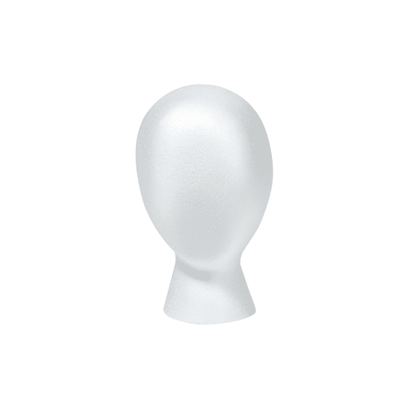 FloraCraft Styrofoam 9.5" x 5.5" x 7"Blank Face Head, 1 Each
