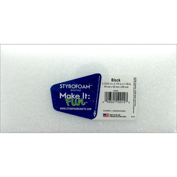 FloraCraft Foam CraftFom Brick 8x4x2" Pkg White