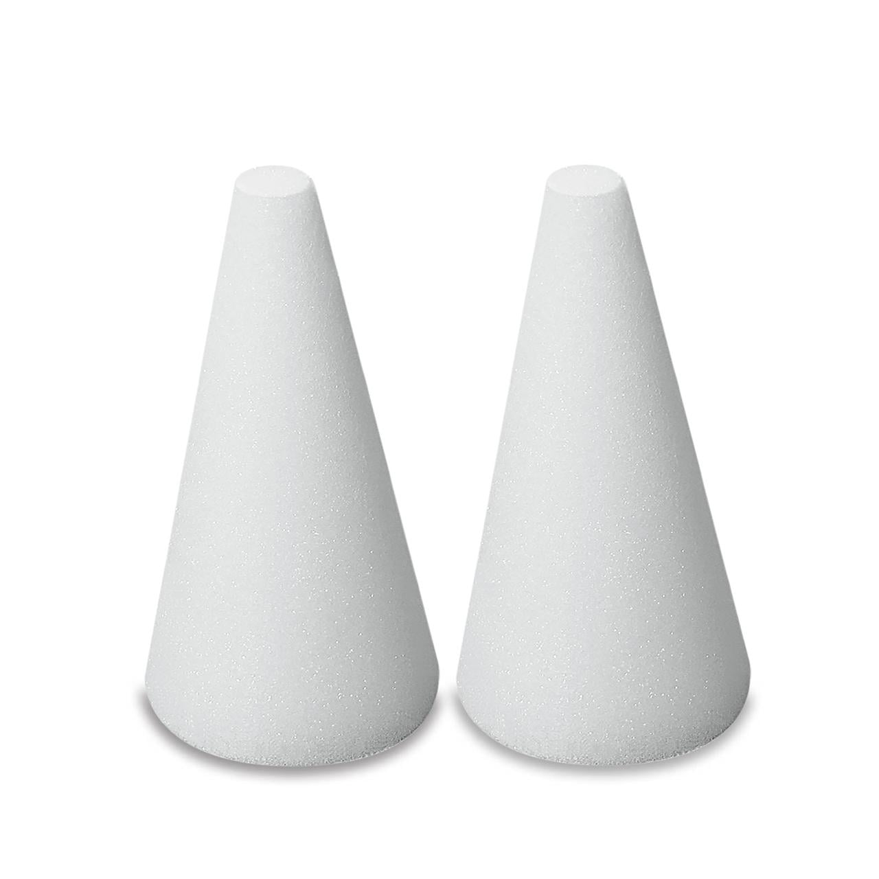 Large Foam Cones for Crafts - Set of 6-12 inches Tall  