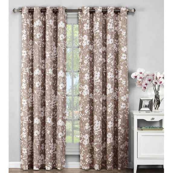 Florabotanica Printed Cotton Extra Wide Grommet Curtain Panel Pairs