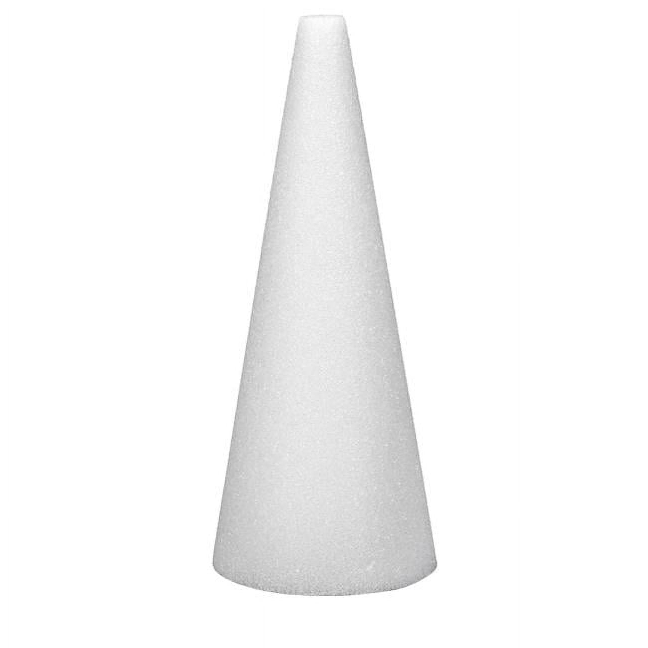 Floracraft Styrofoam Cone, 6 x 3 Inches, White