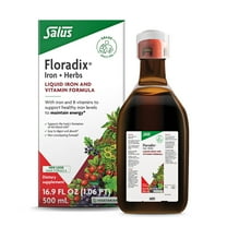 Floradix by Salus Iron & Herbs - Liquid Herbal Supplement for Energy Support* - Iron Supplement with Vitamin C & B Complex Vitamins - for Men & Women - 16.9 fl oz