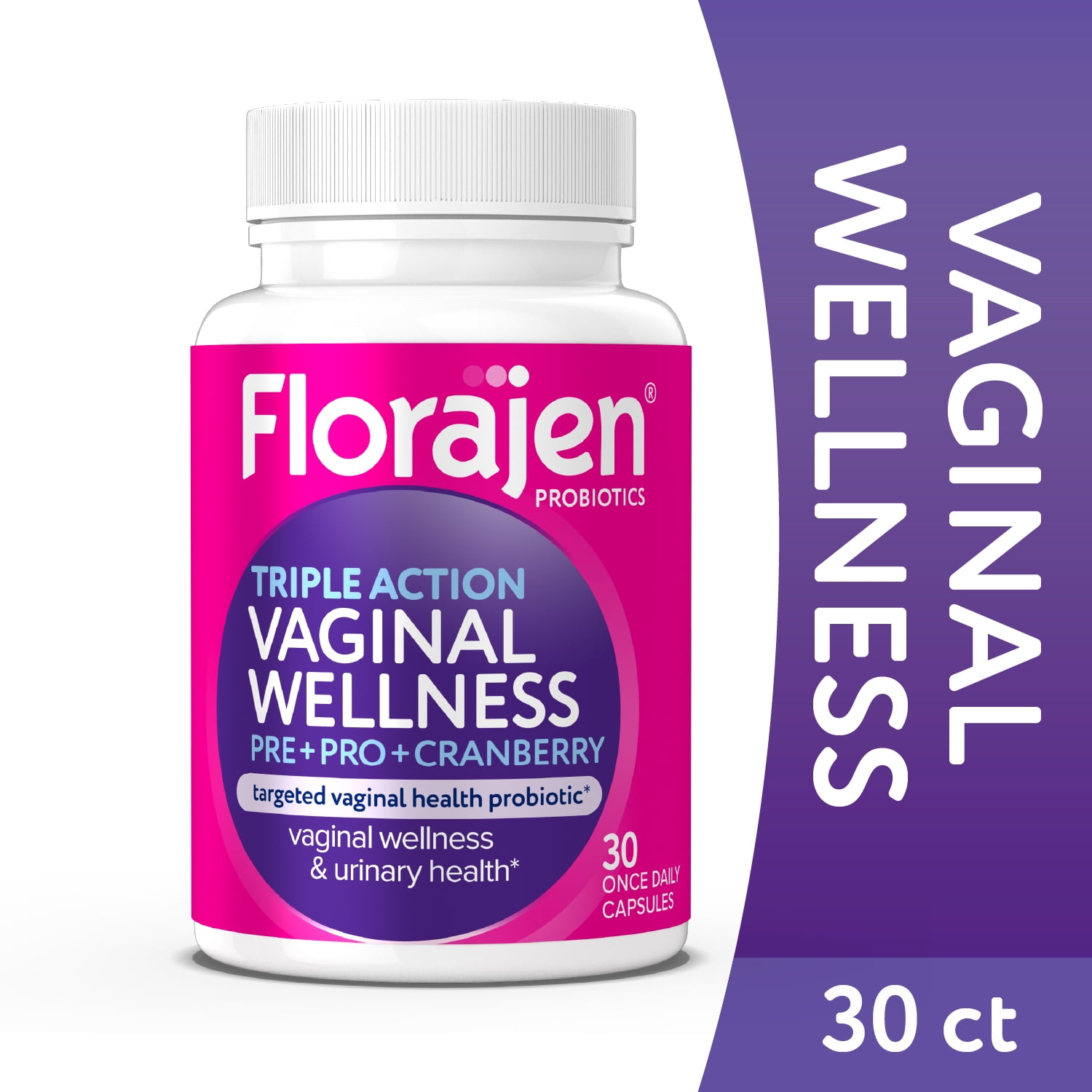 Florajen Triple Action Vaginal Wellness Probiotic, 30 ct