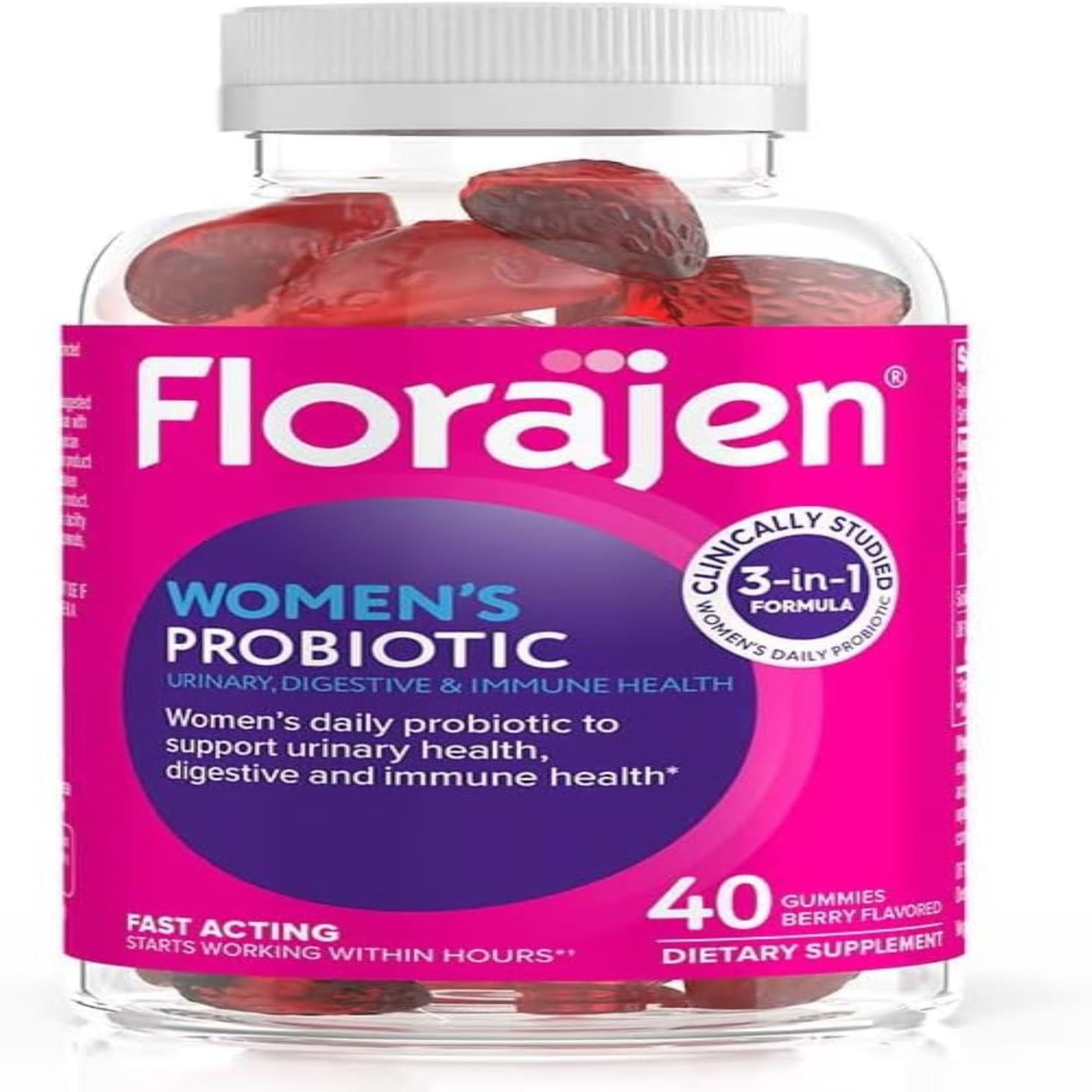 Florajen Berry Flavored Women's Probiotic 40 Gummies