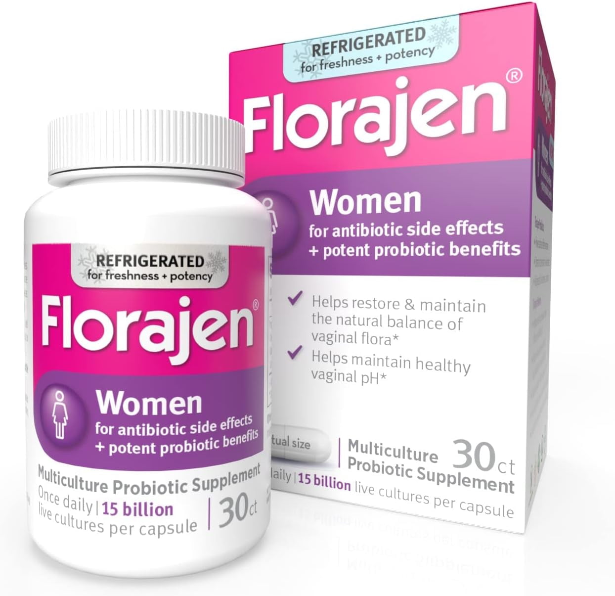 Florajen Women's Vaginal Probiotics, Provides Gut Health & Constipation