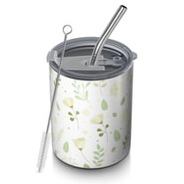 Floral 12oz Stainless Steel Coffee Mug – Double-Wall Insulated Cup with Spill-Resistant Lid, 360° Full-Print Design, Keeps Drinks Hot & Cold for Home, Office, Travel,Thanksgiving,Christmas, Spring