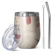 thumbnail image 1 of Floral 12oz Stainless Steel Insulated Wine Tumbler with Lid and Straw – Double Wall Vacuum Mug for Hot & Cold Drinks, 304 Steel Interior, Sweat-Free Design,Thanksgiving,Christmas, Spring,Flower, 1 of 5