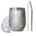 thumbnail image 1 of Floral 12oz Stainless Steel Insulated Wine Tumbler with Lid and Straw – Double Wall Vacuum Mug for Hot & Cold Drinks, 304 Steel Interior, Sweat-Free Design,Thanksgiving,Christmas, Spring,Flower, 1 of 5