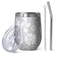 thumbnail image 1 of Floral 12oz Stainless Steel Insulated Wine Tumbler with Lid and Straw – Double Wall Vacuum Mug for Hot & Cold Drinks, 304 Steel Interior, Sweat-Free Design,Thanksgiving,Christmas, Spring,Flower, 1 of 5