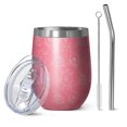 thumbnail image 1 of Floral 12oz Stainless Steel Insulated Wine Tumbler with Lid and Straw – Double Wall Vacuum Mug for Hot & Cold Drinks, 304 Steel Interior, Sweat-Free Design,Thanksgiving,Christmas, Spring,Flower, 1 of 5