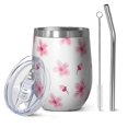 thumbnail image 1 of Floral 12oz Stainless Steel Insulated Wine Tumbler with Lid and Straw – Double Wall Vacuum Mug for Hot & Cold Drinks, 304 Steel Interior, Sweat-Free Design,Thanksgiving,Christmas, Spring,Flower, 1 of 5