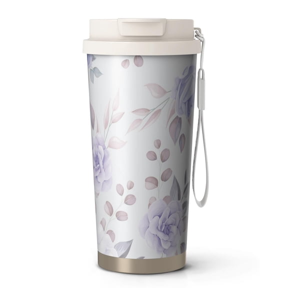Floral 18oz Double Drinking Coffee Mug – Vacuum Insulated Stainless Steel Travel Cup with Leakproof Lid, 316 Steel Thermos Tumbler for Hot & Cold Beverages,Thanksgiving,Christmas, Spring,Flower
