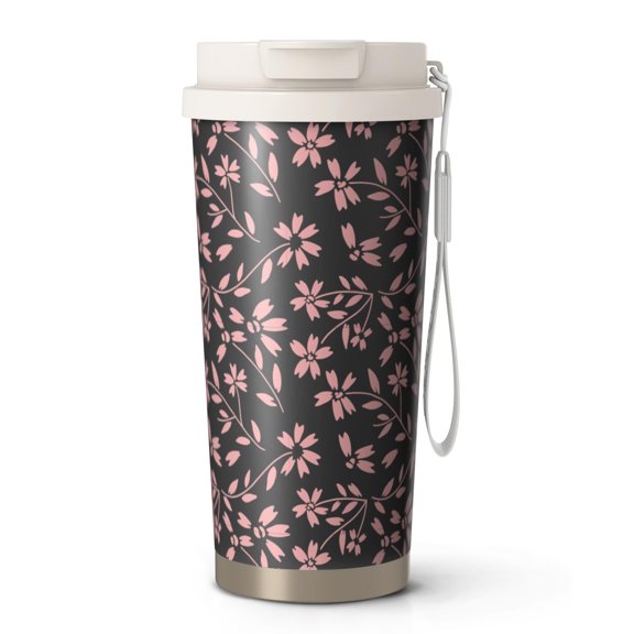 Floral 18oz Double Drinking Coffee Mug – Vacuum Insulated Stainless Steel Travel Cup with Leakproof Lid, 316 Steel Thermos Tumbler for Hot & Cold Beverages,Thanksgiving,Christmas, Spring,Flower