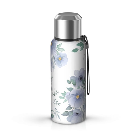 Floral 20oz Stainless Steel Thermal Bottle with Tea Filter and Cup Lid, Vacuum Insulated Coffee Mug with 316L Inner Liner, Leakproof Travel Thermos for Office,Thanksgiving,Christmas, Spring,Flower