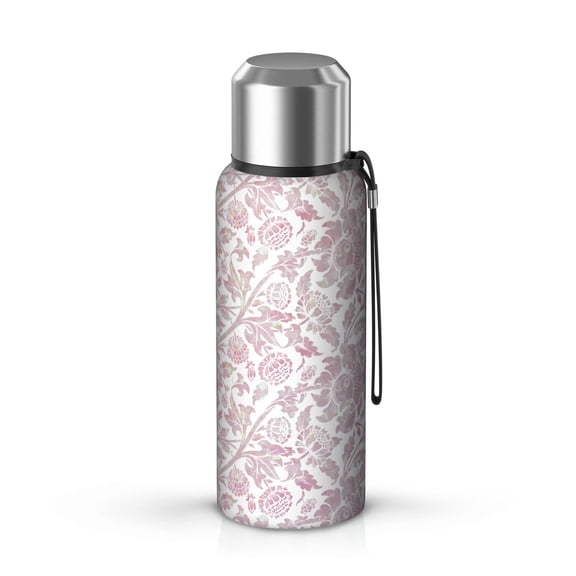 Floral 20oz Stainless Steel Thermal Bottle with Tea Filter and Cup Lid, Vacuum Insulated Coffee Mug with 316L Inner Liner, Leakproof Travel Thermos for Office,Thanksgiving,Christmas, Spring,Flower