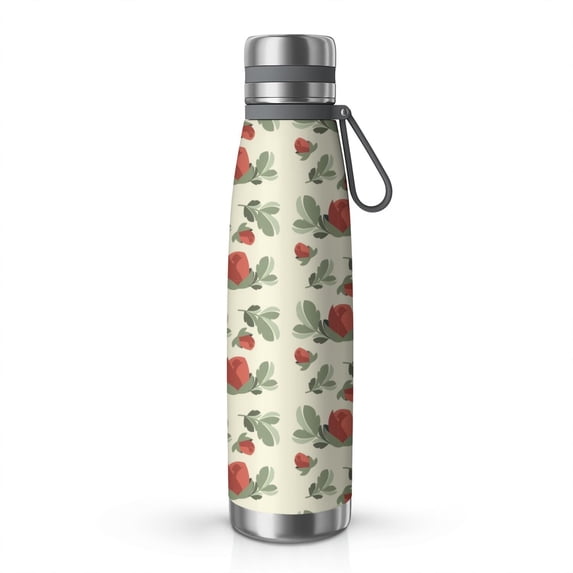 Floral 29oz Stainless Steel Insulated Thermos with Tea Filter, 360° Printed Travel Bottle, Leakproof BPA-Free,Anti-Slip Base, 304 Inner & 201 Outer, Vacuum Cup,Thanksgiving,Christmas, Spring,Flower