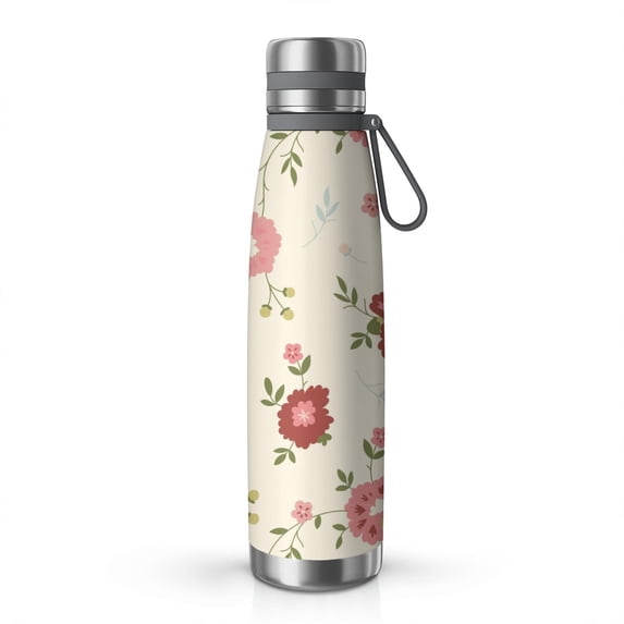 Floral 29oz Stainless Steel Insulated Thermos with Tea Filter, 360° Printed Travel Bottle, Leakproof BPA-Free,Anti-Slip Base, 304 Inner & 201 Outer, Vacuum Cup,Thanksgiving,Christmas, Spring,Flower