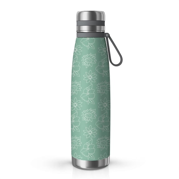 Floral 29oz Stainless Steel Insulated Thermos with Tea Filter, 360° Printed Travel Bottle, Leakproof BPA-Free,Anti-Slip Base, 304 Inner & 201 Outer, Vacuum Cup,Thanksgiving,Christmas, Spring,Flower