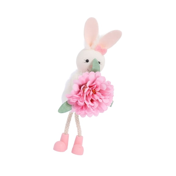 Floral 3D Easter Rabbits Angelic Hanging Ornament for Spring Home Decor