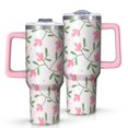 thumbnail image 1 of Floral 40oz Tumbler– Stainless Steel Insulated Tumbler with Handle and Straw, Large Capacity Travel Cup for Hot & Cold Drinks,Thanksgiving,Christmas, Spring,Flower, 1 of 6
