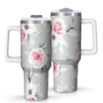 thumbnail image 1 of Floral 40oz Tumbler– Stainless Steel Insulated Tumbler with Handle and Straw, Large Capacity Travel Cup for Hot & Cold Drinks,Thanksgiving,Christmas, Spring,Flower, 1 of 6