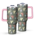 thumbnail image 1 of Floral 40oz Tumbler– Stainless Steel Insulated Tumbler with Handle and Straw, Large Capacity Travel Cup for Hot & Cold Drinks,Thanksgiving,Christmas, Spring,Flower, 1 of 6