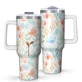 thumbnail image 1 of Floral 40oz Tumbler– Stainless Steel Insulated Tumbler with Handle and Straw, Large Capacity Travel Cup for Hot & Cold Drinks,Thanksgiving,Christmas, Spring,Flower, 1 of 6