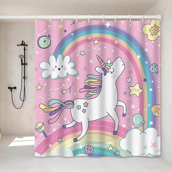 Floral 4PCS Shower Curtain Sets-Tulips Butterfly Bathroom Set Accessories with Non-slip Rug,Toilet Lid Cover, Bath Mat,12 Hooks-72x72in-Flower Bloom Spring Curtains-Home Decor Adult Gift