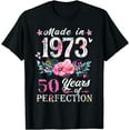 thumbnail image 1 of Floral 50th birthday ideas for women, Vintage Best of 1973 T-Shirt, 1 of 4