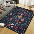 thumbnail image 1 of Floral 5x7 Area Rug Machine Washable Soft Print Boho Carpet Non Slip Low Pile Flower Area Rugs for Living Room Bedroom Dining Room Blue, 1 of 7