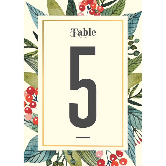 Floral Abstract Art Table Cards Number 1-30 Double Sided For Wedding Reception Event Party Baby Shower Birthday 4x6