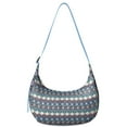 thumbnail image 1 of Floral Abstract Crescent Crossbody Bag for Women Retro Corduroy Shoulder Dumpling Purse Boho Sling with Adjustable Strap, 1 of 5