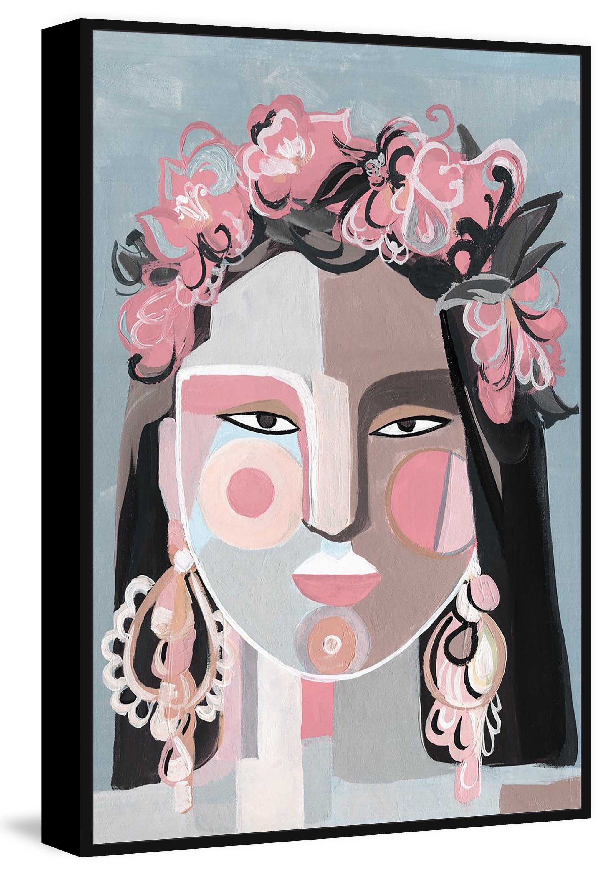 Floral Abstract Floater Framed Painting Print on Canvas
