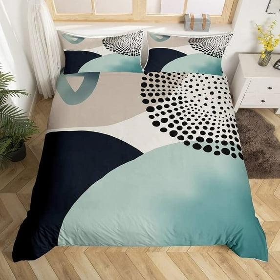 Floral Abstract Geometric King Duvet Cover Boho Exotic Bedding Set Colorful Retro Flower Comforter Cover Polyester Quilt Cover