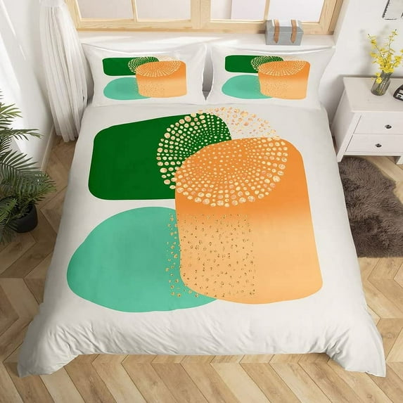 Floral Abstract Geometric King Duvet Cover Boho Exotic Bedding Set Colorful Retro Flower Comforter Cover Polyester Quilt Cover