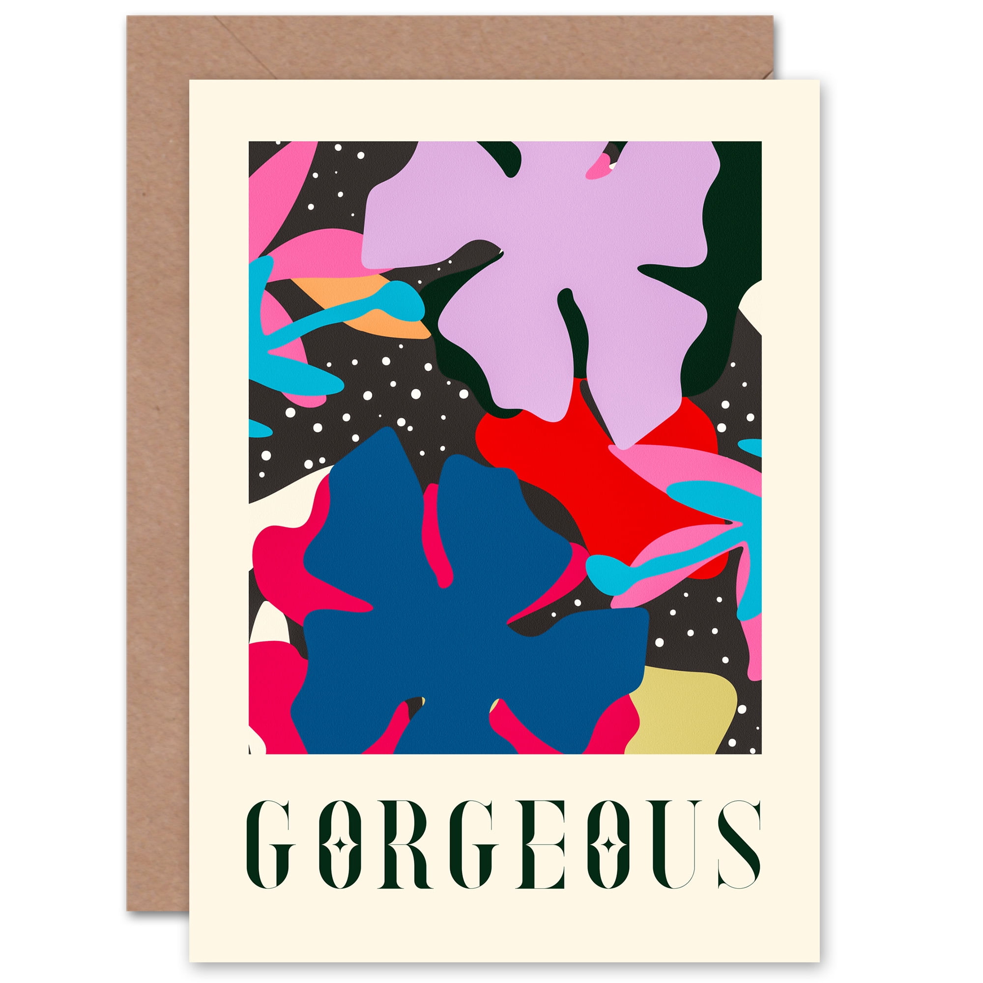 Artery8 Grußkarte 'Abstract Spring Flowers' – 17,5x12,5 Cm | Blanko, Mit Umschlag