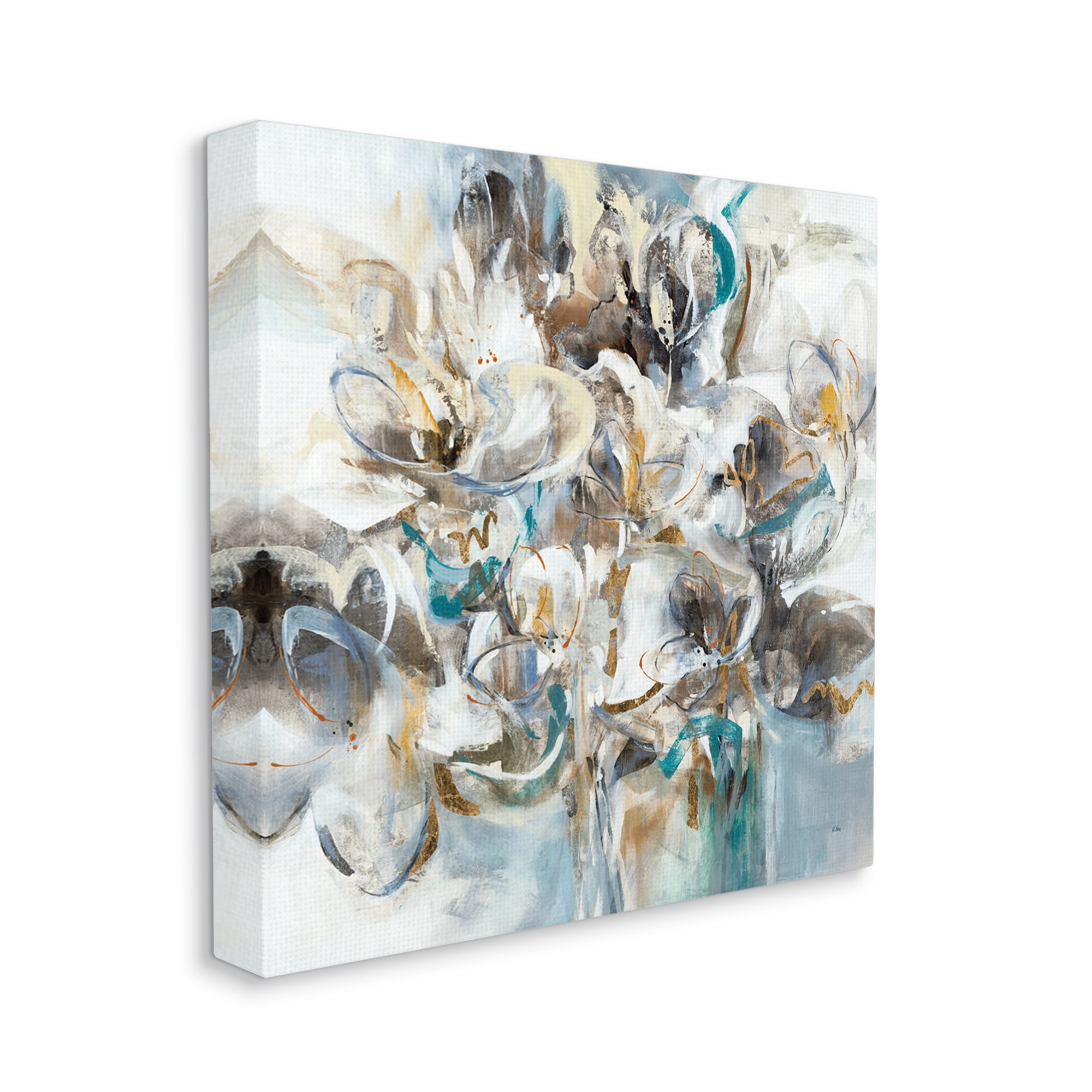 Stupell Industries Floral Abstraction Bouquet of White Flowers,36 x 36,Designed by K. Nari