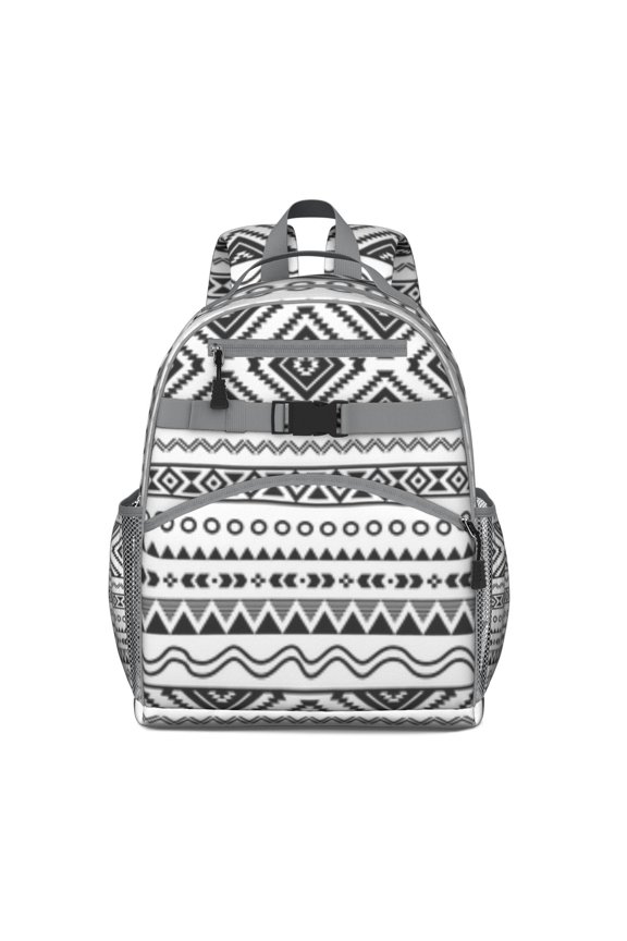 Floral Aesthetic Earthy School Bag - Durable Book Bag with Side Pockets