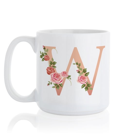 Floral Alphabet-Non Pers Large Mug 20oz