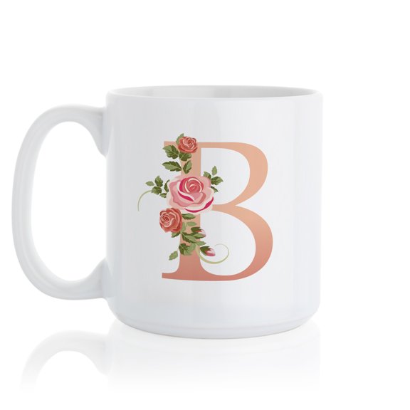 Floral Alphabet-Non Pers Large Mug 20oz