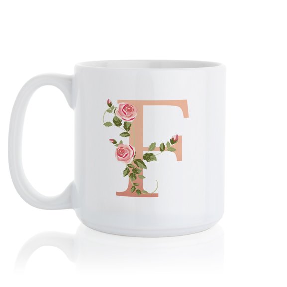 Floral Alphabet-Non Pers Large Mug 20oz