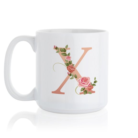 Floral Alphabet-Non Pers Large Mug 20oz